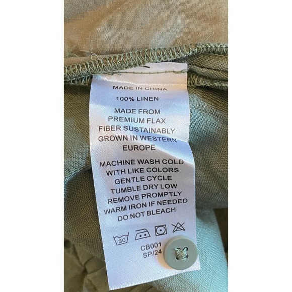 Quince Jumpsuit Size S Green European Linen Square Neck Beach Minimalist NWT - Picture 9 of 11